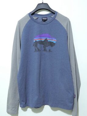 Patagonia sweatshirt men’s large Fitz Roy Bison Lightweight Crewneck Blue Gray